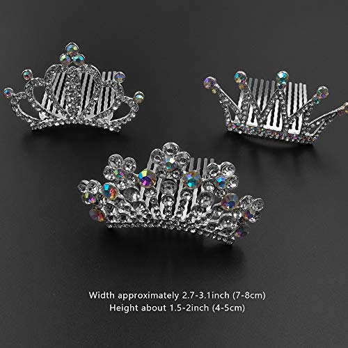 Nodg NODG-N24 3 Pieces Silver Tiaras Crown With Hair Comb Mini Tiaras Crown thumb #1
