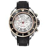  Emas Paparazzi Quartz Chronographe Acier INOX Noir Or Blanc Argent Date Cordura Homme Montre