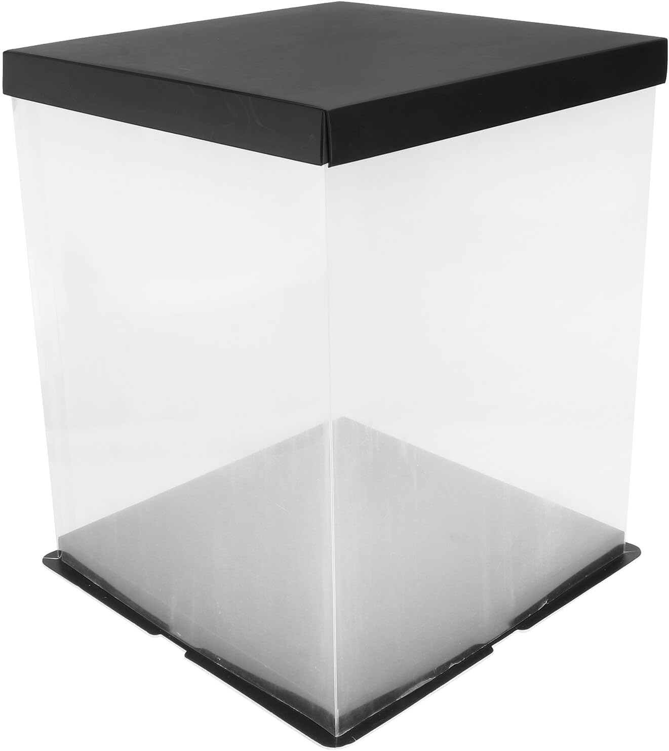 NUOBESTY Transparent Black Cake Packaging Box Portable Dessert Display Case for Birthday Wedding Holiday Cakes Airtight Carrier for Easy Transport and Presentation