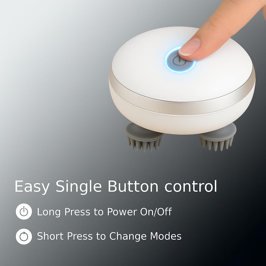 Stuvy Head Massage for Scalp - Electric Hair Mechan Machine, Hair Growth and Oil Champi for pain relief. Rechargible, waterproof, detecble heads | Massage light skull for men and women Stuvy Head Massage for Scalp - Electric Hair Mechan Machine, Hair Growth and Oil Champi for pain relief. Rechargible, waterproof, detecble heads | Massage light skull for men and women