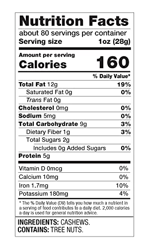 House Of Snacks Raw Cashews - Unroasted & Unsalted Cashews - Whole Cashews For Snacking, Cooking - Rich In Proteins, Vitamins, Omega Fats - Vegan, Keto, Paleo-Friendly - No Gluten, Non-Gmo - 5 Lbs Bag #TOP1