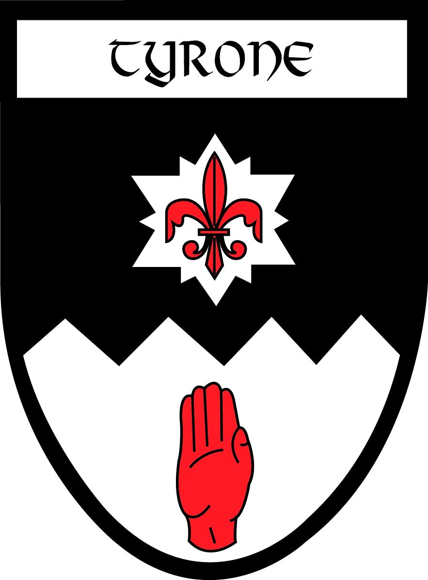 Tyrone Irish County Crest Shield Car Bike Sticker Decal Northern Ireland