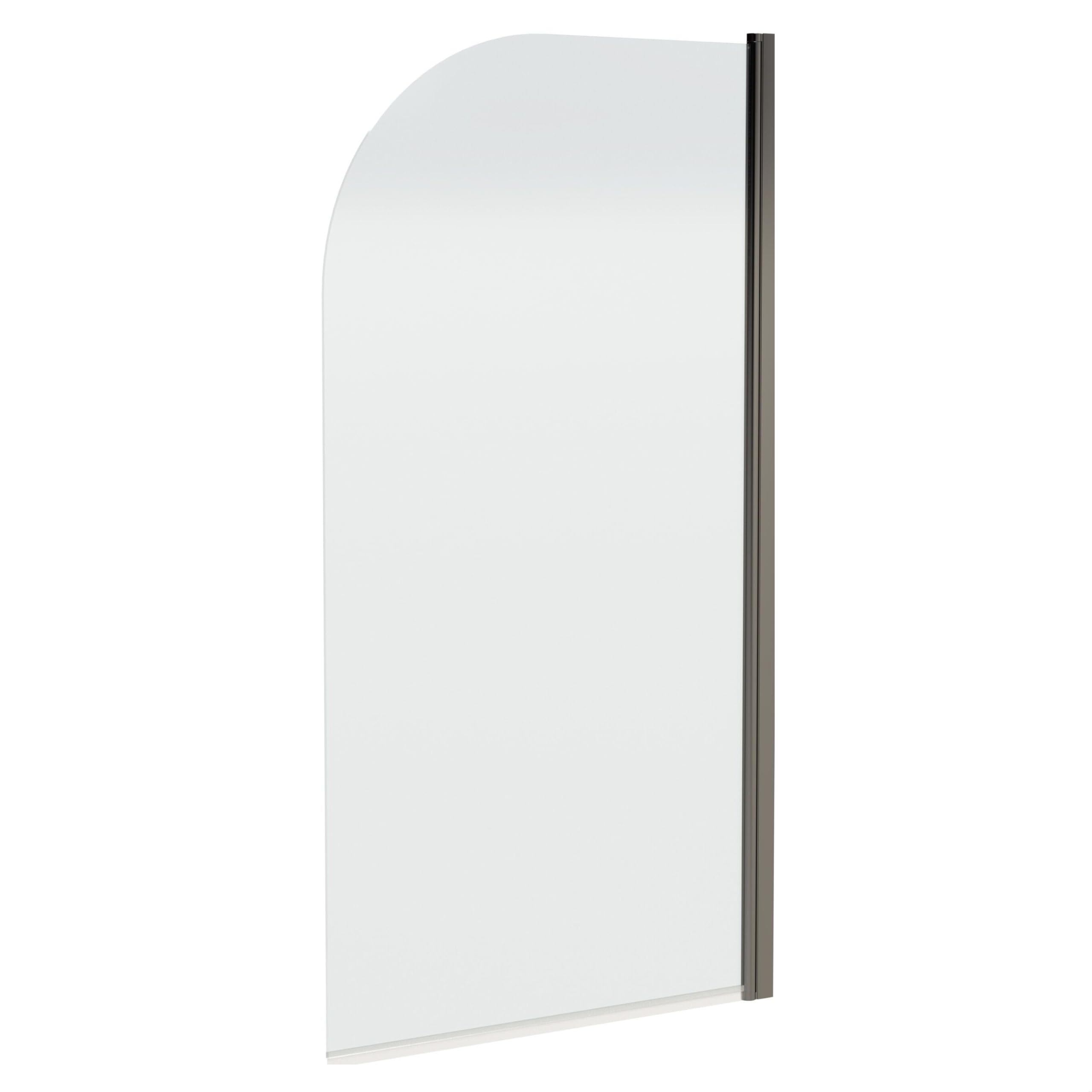 Balterley Brushed Pewter 790 X 1430Mm Bath Shower Screen, Round Corner Shower Screens For Baths, 6Mm Toughened Safety Bath Door Screen, 180° Pivot Reversible Door Screens For Straight Baths (Brushed Pewter)