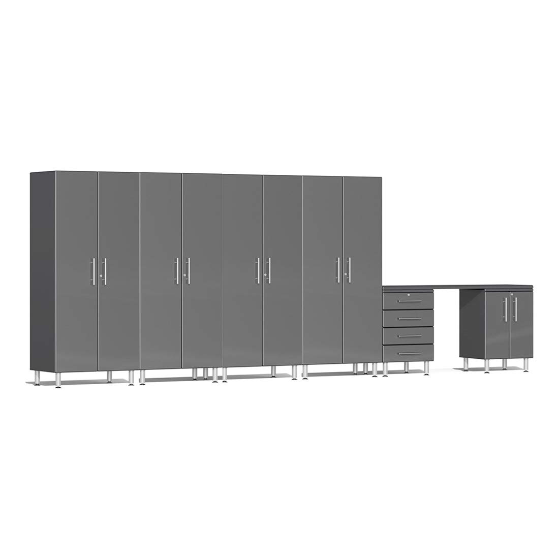 Ulti-Mate UG27071G 7-Piece Cabinet Kit with Channeled Worktop in Graphite Grey Metallic