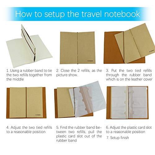 Vintage Pu Leather Travel Notebook Refillable Journals Lined Paper Diary Planner Writing Notepad Pocket Note Book For Men & Women, 4.72 X 7.87 Inches, 80 Sheets/160 Pages(Brown) #TOP7