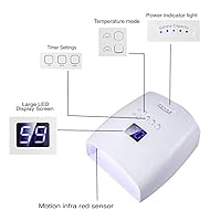 Vista 2 de Lámpara de uñas recargable UV LED de 48W, luces de gel para uñas profesionales inalámbricas, herramientas de manicura para el hogar y el salón Blanco