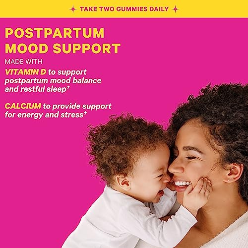 Pink Stork Postpartum Mood Gummies: Postpartum Recovery & Hormone Balance For Women, Postnatal Vitamins With Vitamin D, Immune Support, Postpartum Essentials, Women-Owned, 60 Lemon Drop Gummies #TOP1