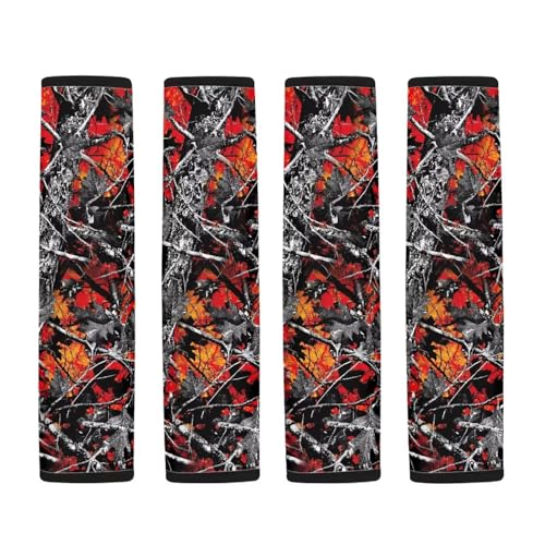 Image of AFPANQZ Auto Seat Belt Covers Cute for Adults Children 2 Pack Safety Seatbelt Pad Cushion Kit Branch Leaf Universal Daiper Bag Backpack Shoulder Straps Pads Comfortable