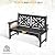 nalone Outdoor Bench with Cup Holders, HDPE Porch Bench Fade Proof (Black)