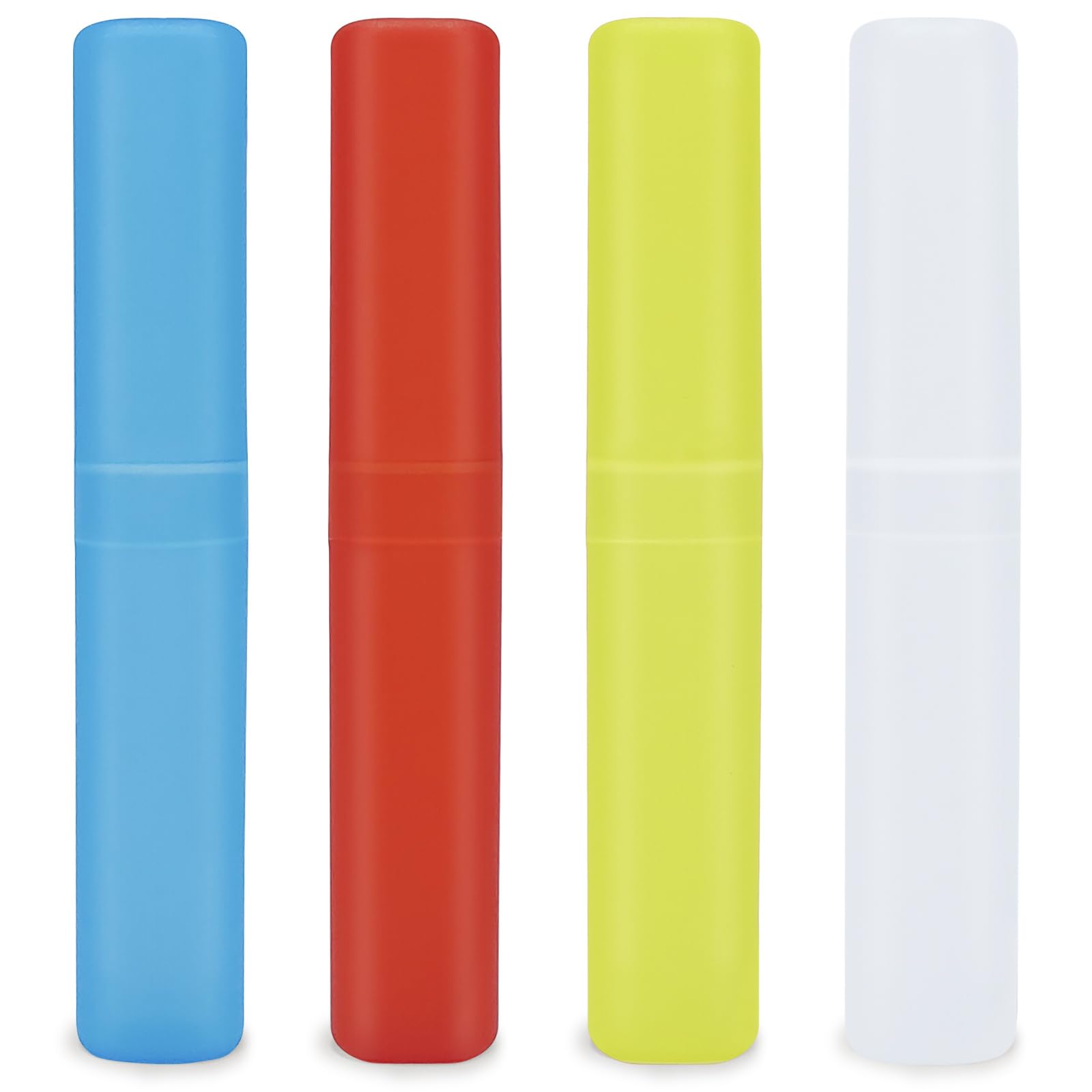 Mulbozy Paquete de 4 fundas de cepillo de dientes portátiles de viaje, soporte de cepillo de dientes de plástico transpirable transparente para el hogar, viajes, negocios, camping, escuela