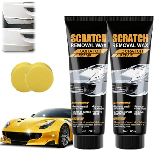 2025 Upgraded Car Scratch Removal Wax,Scratch Remover for Vehicles,Cars Scratch Repair for Vehicles Deep Scratches,Car Scratch Remover Kit with Sponge for Cars Paint Polishing & Repair (2PCS)