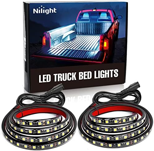 Nilight - TR-05 2PCS 60 Inch 180 LEDs Bed Strip Kit with Waterproof on/Off Switch Blade Fuse 2-Way Splitter Extension Cable for Cargo, Pickup Truck, SUV, RV, Boat , 2 Years Warranty