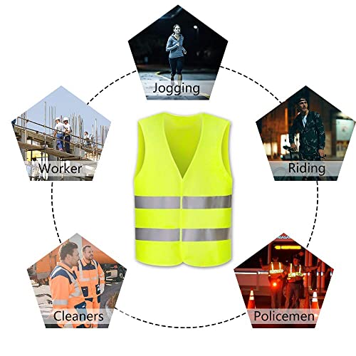 Nakeey Warnwesten Auto 4 STK, Warnweste Pannenweste Warnwesten Gelb Sicherheitsweste Reflektorweste Auto, KFZ… – Bild 5