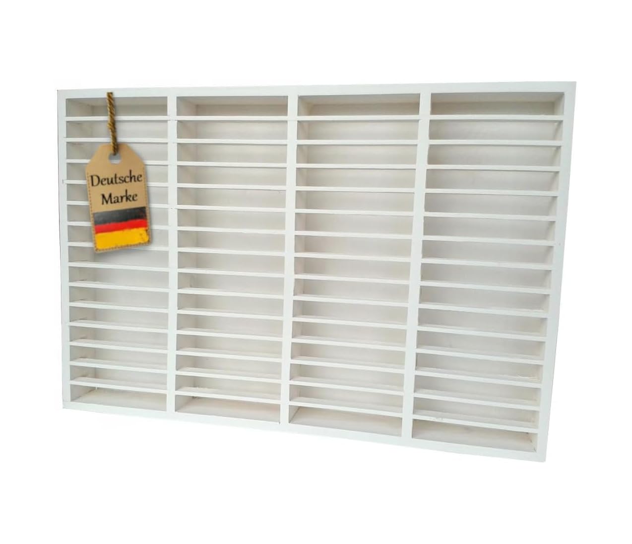eCom Fabarius MC Mensola per 60 cassette, scaffalatura media in legno (pino), già assemblata, colore bianco