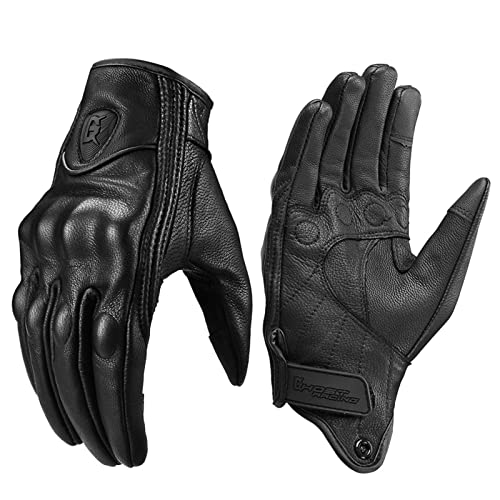 Gants moto en cuir homme tactiles ecran complet Perfect Match protecteurs