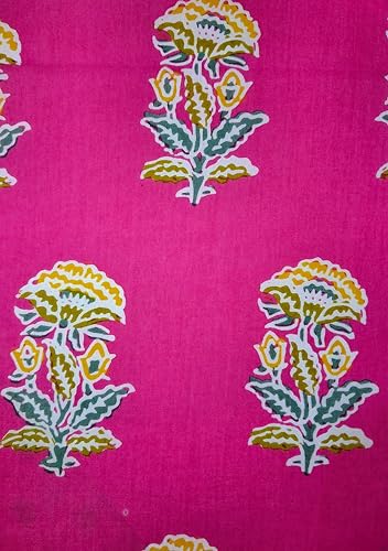 Image of VEENA HANDICRAFT Pure Cotton Jaipuri Sanganeri Print Salwar Suit With Dupatta set