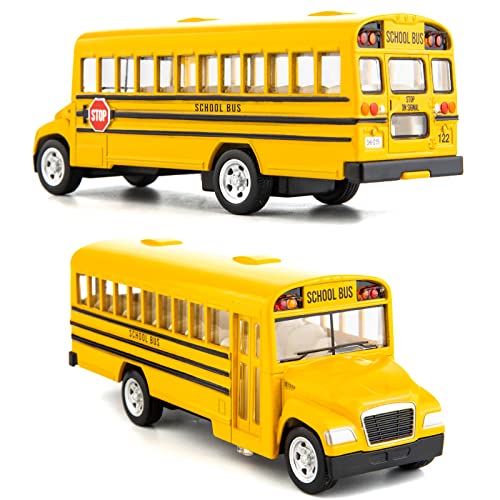 BDTCTK Autobús Escolar Amarillo a Escala 1:36 miniatura 4