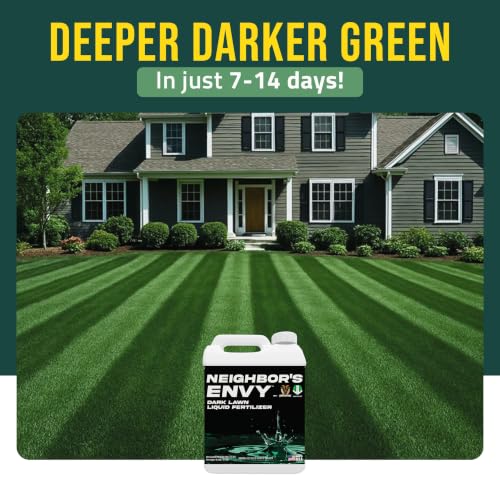 Image of PetraMax Neighbor's Envy Grass Fertilizer for Lawn & Garden, 1 Gallon Covers up to 16,000 sq.ft. 7-in-1 Liquid Lawn Fertilizer Concentrate for Deep Green Turf - Includes Nitrogen /Iron /Humic /Sea Kelp