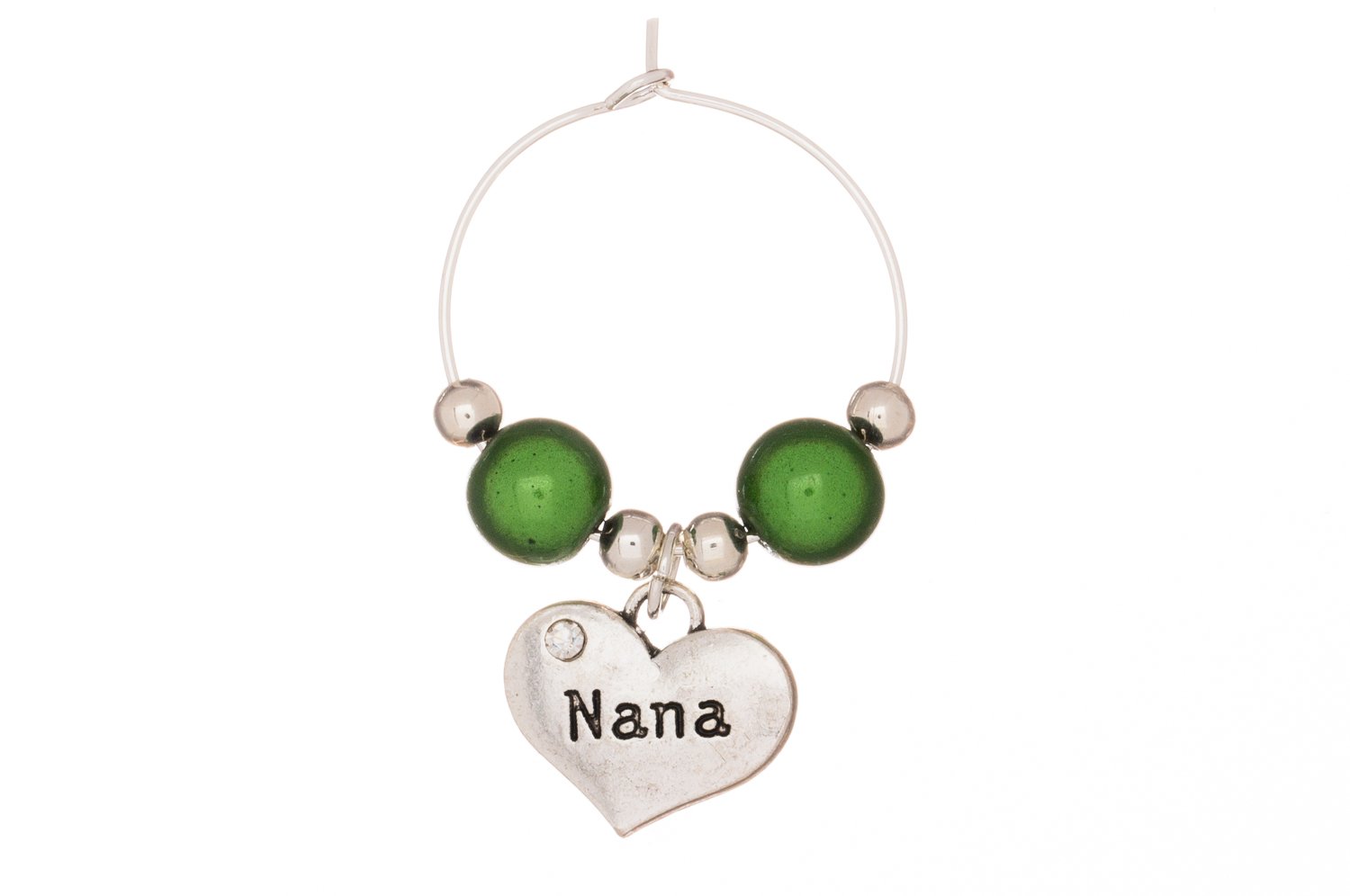 Libby's Market Place Silver Nana Wine Glass Charm On A Gift Card