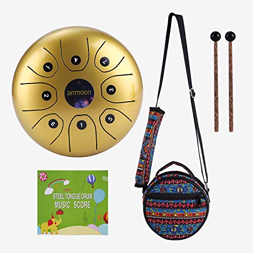 Eastdall Mini Tambor De Percussão,5.5 Polegadas Mini Tongue Drum 8 Notas C-Key Handpan Drum Bolso de