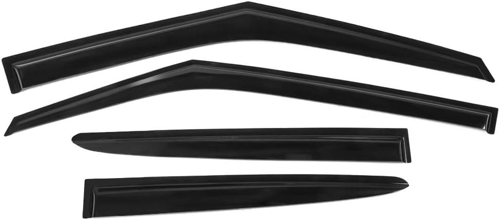 IKON MOTORSPORTS Out Channel Window Visors Compatible with 2011-2018 Hyundai Veloster, Dark Smoke Slim Style Acrylic Car Rain Sun Window Shade Guard Visor