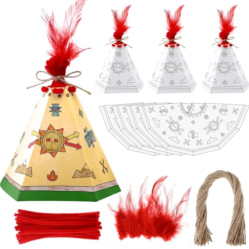 Gueevin 24 Set Color Your Own Tent Decoration Craft Kit for...