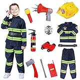 【Qualität der Sie vertrauen können】Wir möchten, dass Sie unser Feuerwehrmann-Kostüm für Kleinkinder lieben – es macht tolle Geschenke für Kinder und HALLOWEEN-Outfits für Mädchen und Jungen! Wir bieten eine vollständige Rückerstattung ohne Fragen für unsere Spielzeug-Feuerwehrausrüstung, wenn Sie aus irgendeinem Grund nicht zufrieden sind.
