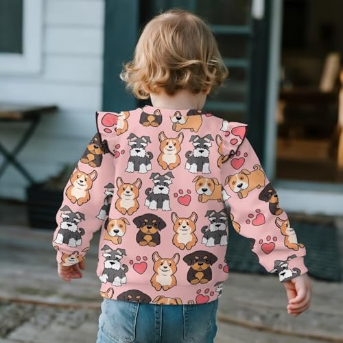 GePrint Girls Crewneck Sweatshirt Washable Toddler Girl Sweatshirt Clothes Outfit Comfortable Loose Tops for Girl 1-8 Years4