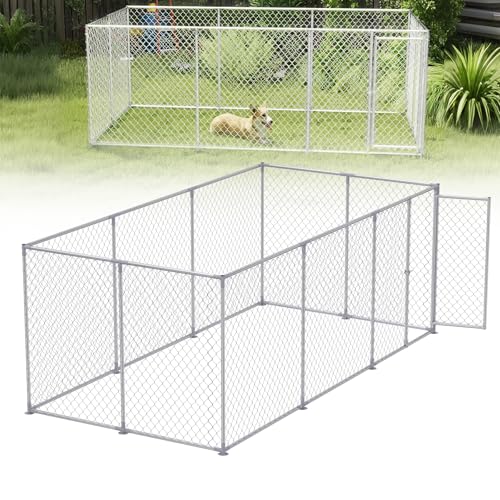 UISEBRT Hundezwinger Hundehütte Outdoor Hundehaus 400x200x150 cm Hundekäfig Welpenlaufstall Verschließbares Riegelsystem und Sicheres Design