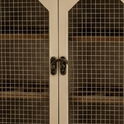 Soporte para huevos de madera rústica con puertas dobles de malla para encimera de cocina 8