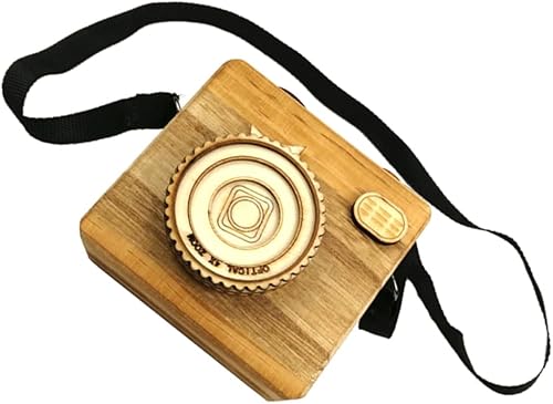 Cabilock Decoración de madera elegante del juguete del diseño de la cámara de la caja de música para ocasiones