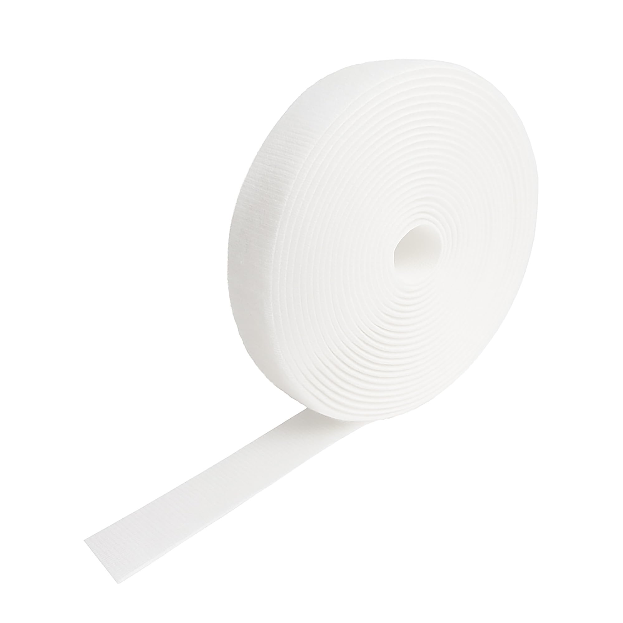 VELCRO® Brand ONE-WRAP® Back-to-Back Tape Roll, 20mm Wide Reusable Self-Gripping Cable Wrap for Cable Management, Cut-to-Length Hook & Loop Strap, Pre-Packed 1m–25m Roll Options (White, 20MMX10M)