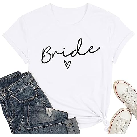 Team Bride T-Shirt for Women, White Cover