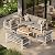Oasbira Aluminum Outdoor Patio Furniture Set with Coffee Table, 5 Piece Patio Conversation Sets with Washable Thick Cushions, Patio Sectional Furniture Set for Porch, Balcony, Garden, White