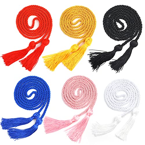 FOIMAS 6pcs Graduation Honor Cord Graduation Honor Tassel Cords Bulk Yarn Cord for Graduation Students