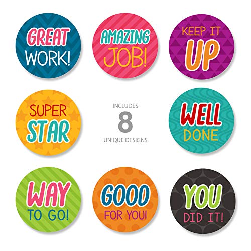 Bright Teacher Message Stickers/Roll Of 500 1.5" Labels/Motivational Lesson And Homework Stickers #TOP1