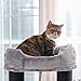 FEANDREA Cat Tree, Large Cat Tower with Fluffy Plush Perch, Cat Condo with Basket Lounger and Cuddle Cave, Extra Thick Posts Completely Wrapped in Black Sisal Light Grey UPCT02W