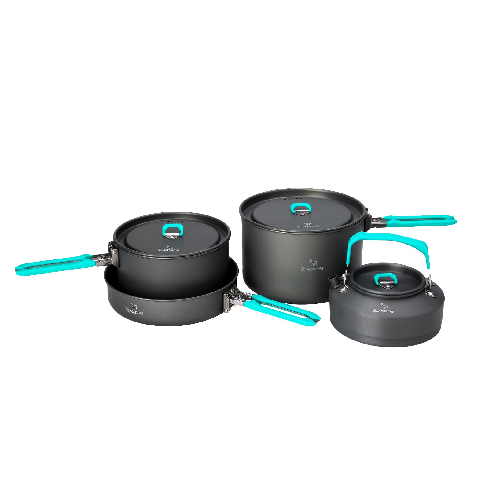 BLACKDEER キャンプ用調理器具セット |ポットケトルパンボウルとスパチュラを備えたアウトドアクッキングキット|バックパッキング、トレッキング、ハイキング、ピクニック用の台所用品 Amazon | BLACKDEER キャンプ用調理器具セット |ポットケトルパン