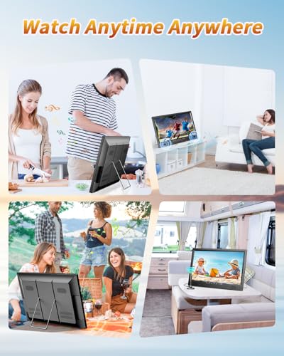 Image of NORTHING 19.5 inch HD Portable TV with Antenna, 8000mAh Built-in Powered Operated TV for Indoor Outdoor, Rechargeable Small T V with HDMI /USB /AV Input, for Camping, Kitchen, RV, Patio, Home, Truck