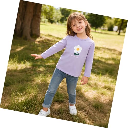Image of 100% Cotton Girls T-Shirt 2-Pack Cute Tops Casual Soft Printed Toddlers Tees Layering 18Months-8Years