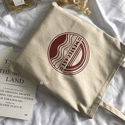 Preisvergleich Produktbild Canvas-Tasche, tragbar, leicht, weiblich, Umhängetasche, literarisch, einfach, vielseitig, Tasche, Einkaufstasche