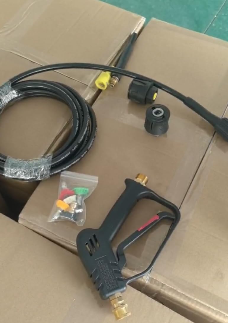 High Pressure Washer Gun Handle with 5 Water Nozzle Tips,Water Wash Cleaner for Car Cleaning Kit(M22 14MM Fitting Hose Connector & 1/4" Karcher for Kärcher K2 Old Model) Power Wand 4350 PSI