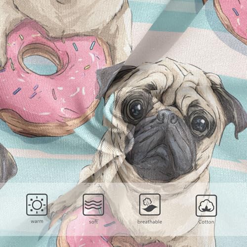 Wusikd Pugs Pink Doughnuts Girls' Underwear Cotton Girls Briefs Soft Toddler Underwear 2T3