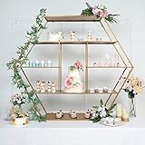 Efavormart 4ft Large Gold Metal Hexagonal Cake Dessert Display Stand, Wedding Arch Backdrop,...
