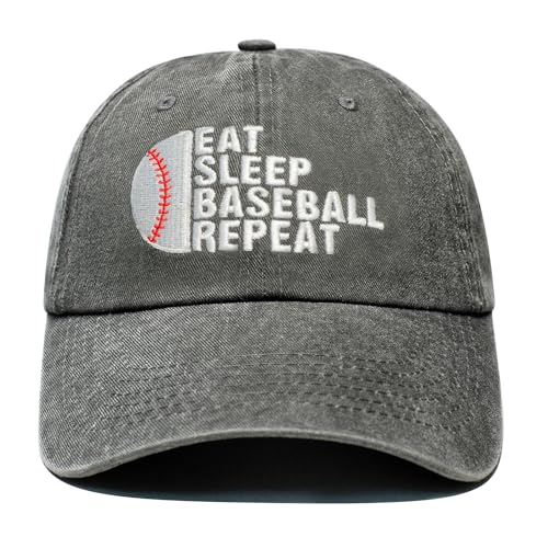 Baseball Gifts for Fans, Embroidered Dark Grey Hat