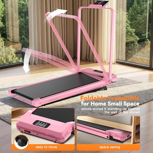 Image of ANCHEER Walking Pad Treadmill with Incline - Under Desk Treadmill, 3.5HP Portable Foldable Treadmills for Home Small Spaces, Office, Compact Running Machine with LED Display