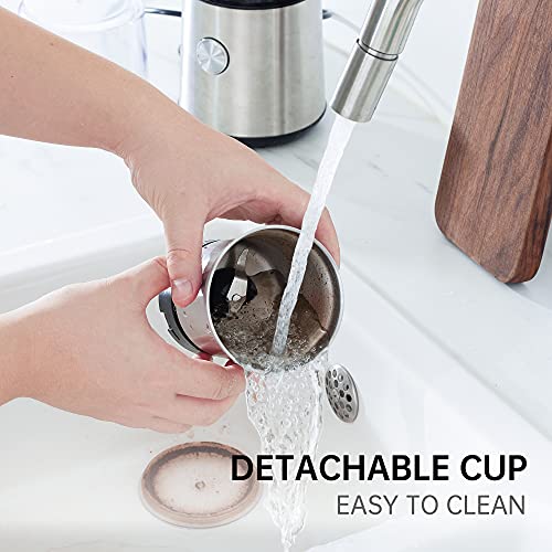 Befano Coffee Bean Grinder Electric, 2.8Oz Large Capacity Spice And Nut Grinder, Espresso Grinder With Removable Cups And Stainless Steel Blade, Easy To Clean,180W High Power - Brushed Silver #TOP4