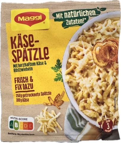 Maggi Kase-Spatzle German Cheese Pasta Mix with Roasted Onions, Natural Ingredients, Quick Cook, 30g