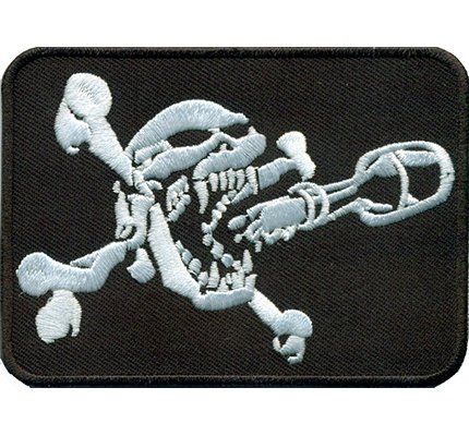 Patch Square drinking skullbones bottle Drunk Skull Biker Iron on Badge