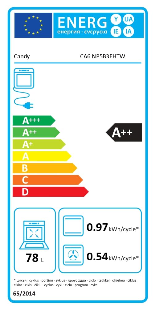 Candy C-Bake 800 CA6 NP5B3EHTW Horno Multifunción 78L WIFI 12 Funciones Blanco